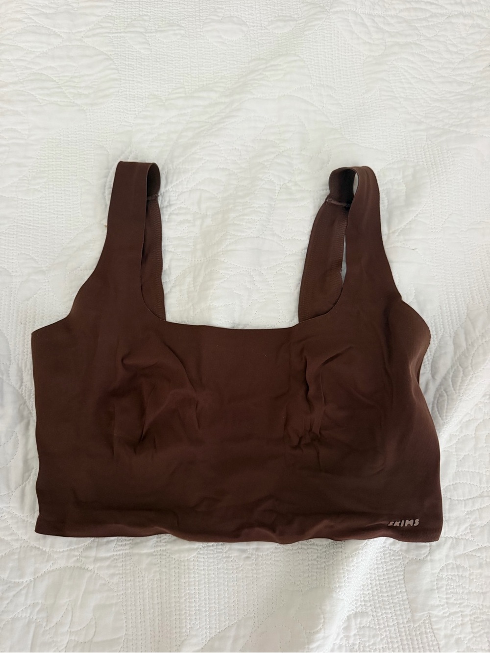 SKIMS Brown Seamless Crop Bralette